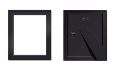 marco de cuadro de madera para fotos frente y reverso de cuadro negro