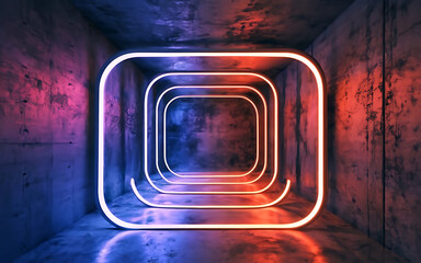 3d rendering, abstract neon background. Modern wallpaper with glowing vertical lines - obrazy, fototapety, plakaty