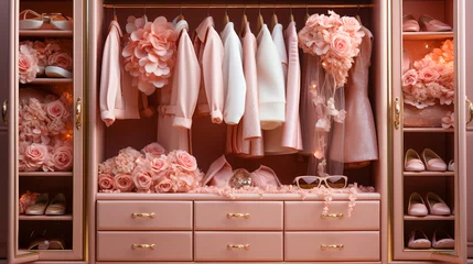 Fototapeten Luxury Chic Collection.  Pink Couture.  Luxe Pink Panache Gallery... © EwaStudio