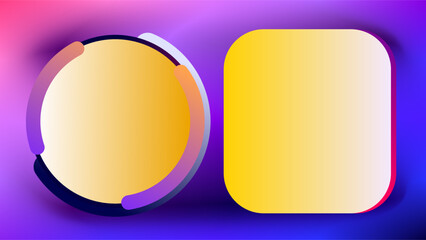 Double text placeholders circle and square 3d geometric copy space background