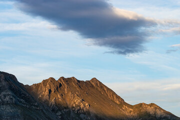 Dawn in the mountains. Lakartxela, Navarrese Pyrenees