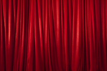 Fototapeta premium a man standing in front of a red curtain Generative AI