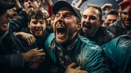 Victorious Moments. Triumphant Scene. Super Bowl Closing Moments
