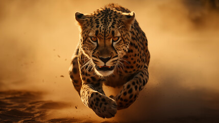 Running for the Kill: Ferocious Cheetah with Claws Extended for a Deadly Strike, Generative AI
