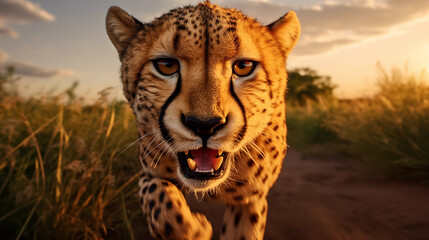 Cheetah on the Prowl: Ferocious Run and Extended Claws for a Deadly Attack, Generative AI