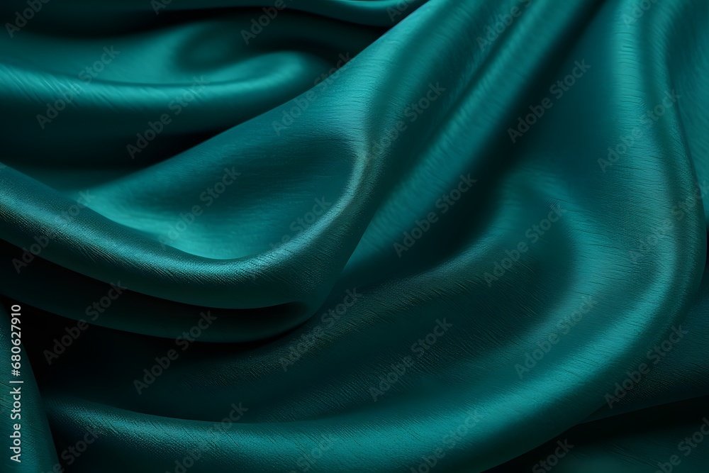 Wall mural a close up of a teal colored fabric generative ai