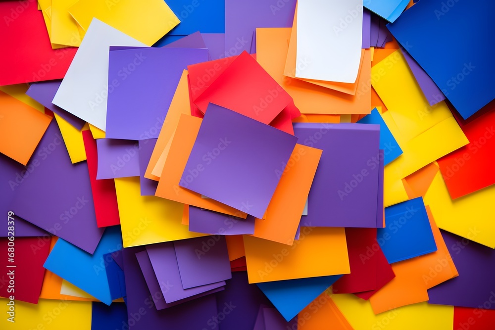 Wall mural a pile of colorful post it notes sitting on top of each other generative ai