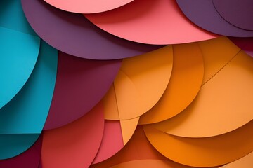a close up of many different colored paper circles Generative AI
