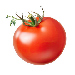 Tomato isolated on transparent background, PNG file