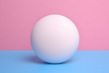 Fototapeta premium a white egg sitting on top of a blue and pink surface Generative AI