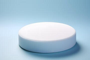 a white round object on a blue surface Generative AI