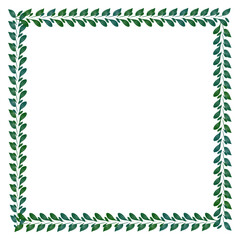 A square frame of leaves