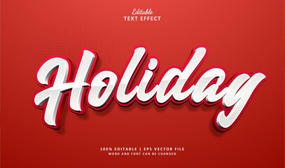 Holiday Text Effect Style 3d. Editable Text Effect Style 3d.