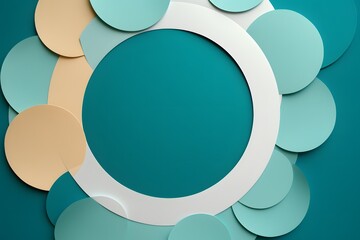 a circular frame surrounded by circles of different colors Generative AI