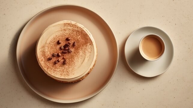  a plate with a piece of cake on it next to a cup of coffee on a saucer with a saucer on the side of the plate and a saucer.
