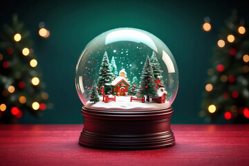 Fototapeta na wymiar Christmas snow globe