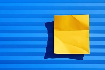 a yellow piece of paper sitting on top of a blue wall Generative AI