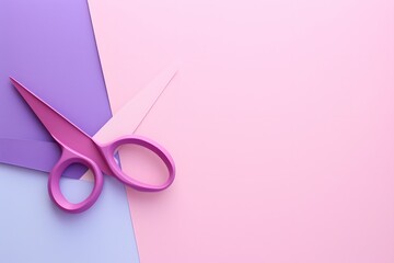 a pair of pink scissors sitting on top of a piece of paper Generative AI