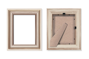 marco de cuadro de madera para fotos frente y reverso de cuadro - obrazy, fototapety, plakaty