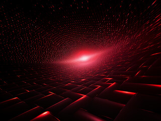 Obraz premium The cosmic enigma of a black hole red. AI Generation.