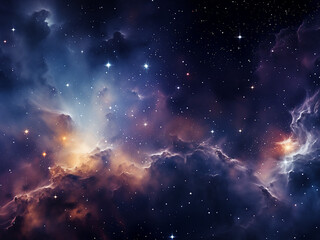 Cosmic nebulae bright illuminating the cosmos. AI Generation.