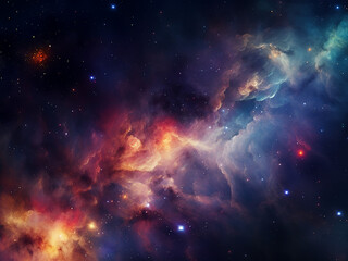 Cosmic nebulae bright adding charm to the galaxy. AI Generation.