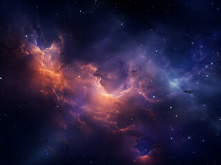 Galaxy's cosmic nebulae dark mysteries. AI Generation.