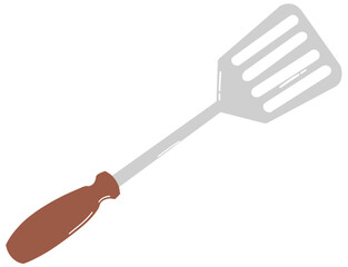spatula utensil icon image vector illustration design  brown color
