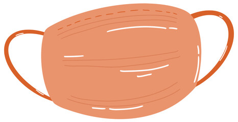 medical face mask icon image vector illustration design  orange and brown color