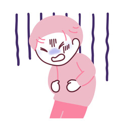 腹痛で苦しむ男性のイラスト