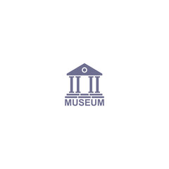 Museum building sign icon isolated on white background