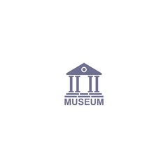Museum building sign icon isolated on white background