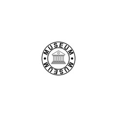 Museum building sign icon isolated on white background