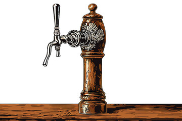tap ancient ,Vintage candlestick, hand drawn watercolor PNG background - obrazy, fototapety, plakaty
