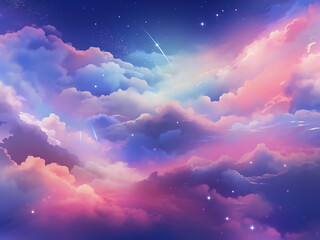 Obraz na płótnie Canvas Awe-Inspiring Space Clouds Amidst the Universe. AI Generation.