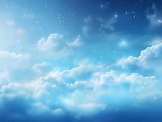 Obraz na płótnie Canvas Enchanting space clouds blue painting the cosmic backdrop. AI Generation.