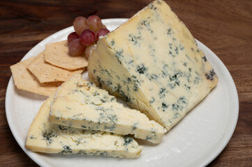 Cheese collection, English cow milk semi-soft, crumbly old stilton blue cheese