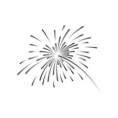 Fireworks vector isolated on white background. Firework simple black and white vector. 

