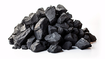 A pile of coal situated separately on a light shade.