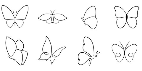 Silhouette butterfly, butterfly tattoo, graphics, card design