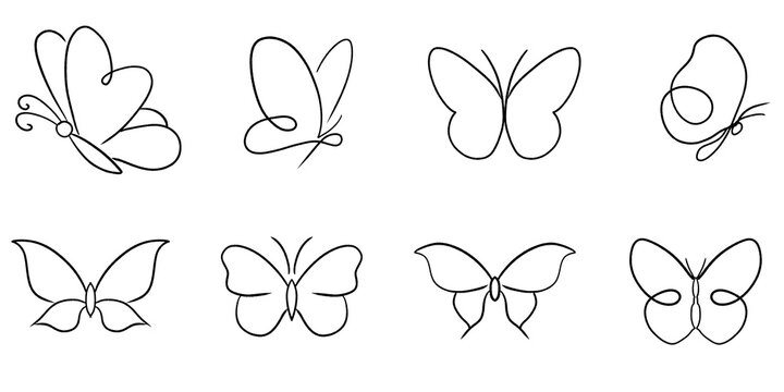 Silhouette butterfly, butterfly tattoo, graphics, card design