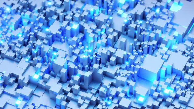 Abstract cube reveal represent big data background technology.