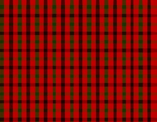 Abstract Christmas checkered, plaid, gingham background in red and green