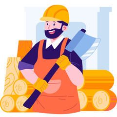 Carpenter Character Illustration