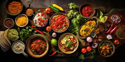 Mexican Fiesta - Immerse Yourself in a Vibrant Composition Capturing the Essence of Festive Mexican Culinary Delights