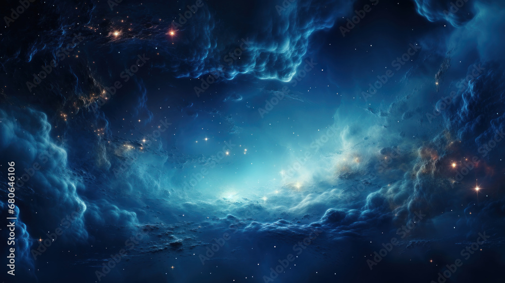 Wall mural galaxy and nebula. abstract space background. endless universe with stars and galaxies in outer spac