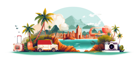 Tourism Agency Management concept on Transparent Background