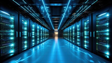 Fototapeta premium AI Elegance Unveiled Inside the Advanced Data Center
