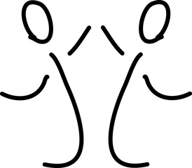 zwei Menschen figuren (beim Klatschen)	
