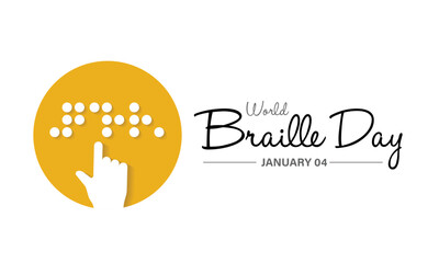 World Braille Day. January 4. Holiday concept. Banner, poster, card, background design. - obrazy, fototapety, plakaty